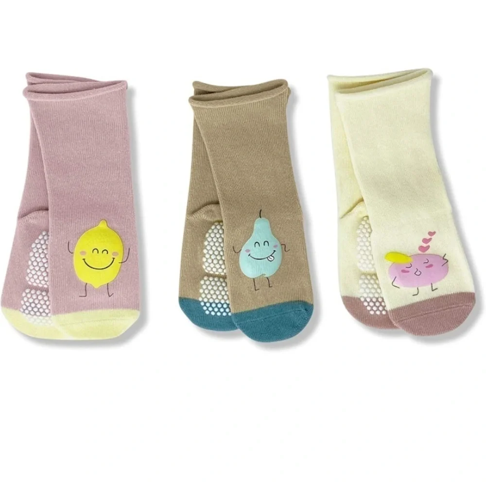 Set of 3 Girls Knee High Cotton Blend Grip Non Slip Socks 6-12 months